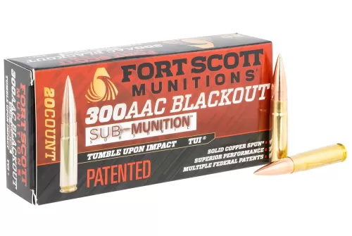 Fort Scott Munitions TUI Brass .300 AAC Blackout 190-Grain 20-Rounds SCS