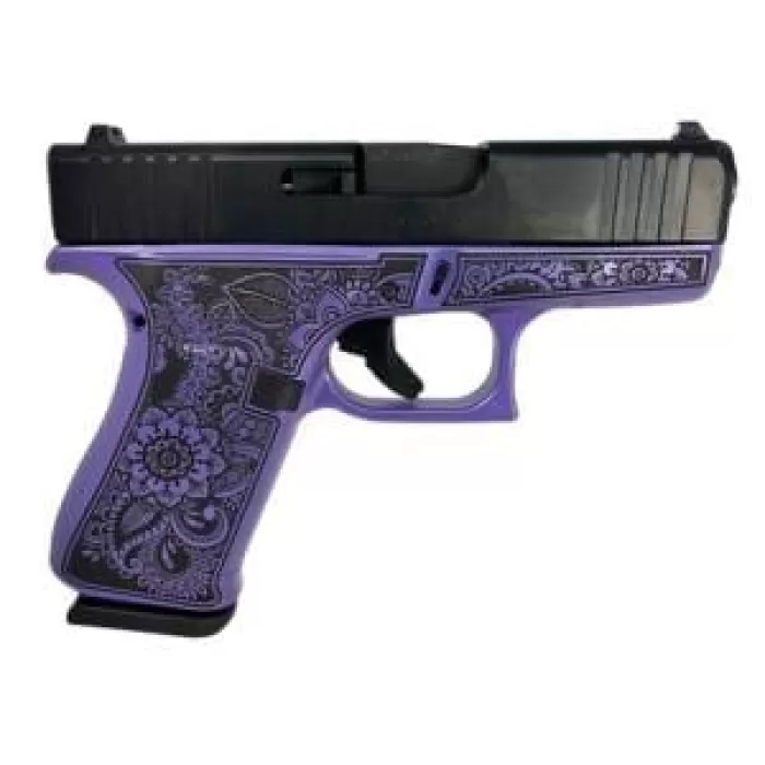 Glock 43x Custom "Mandala w/ Purple Pearl" 9mm, 3.41" Barrel, 10rd Glock 43x Custom "Mandala w/ Purple Pearl" 9mm, 3.41" Barrel, 10rd
