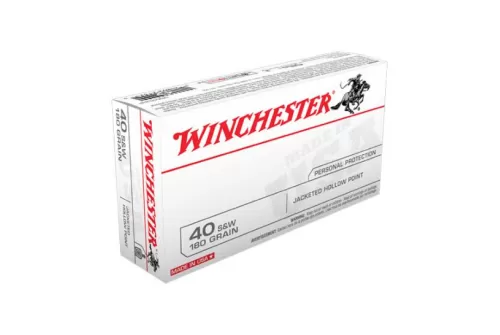 Winchester USA 40 S&W 180gr JHP Ammunition, 50 Round Box - USA40JHP