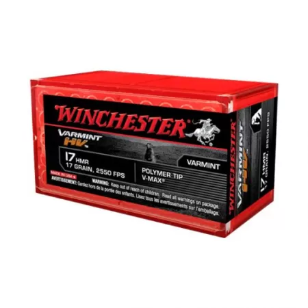 Winchester Varmint LF 17 HMR Ammo 15.5 Gr JHP, 50 Rd/Box - S17HMR1LF