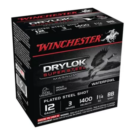 Winchester Ammunition Drylock Super Steel Magnum 3" 12 Gauge Ammo BB, 25/box - XSV123BB