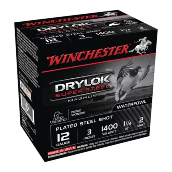 Winchester Super-X Drylok Steel NT Mag Loads 12ga 3" 1-1/4oz 2Shot 25rd/Box
