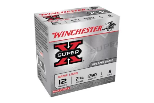 Winchester Super X Game Shotshells 12 Ga, 2.75", 1 oz, 8 Shot, 25rd/Box