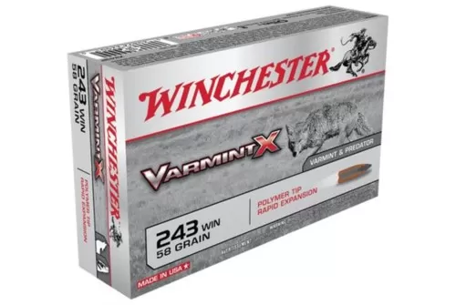 Winchester Varmint X .243 Win 58gr, Polymer Tip, 20rd Box