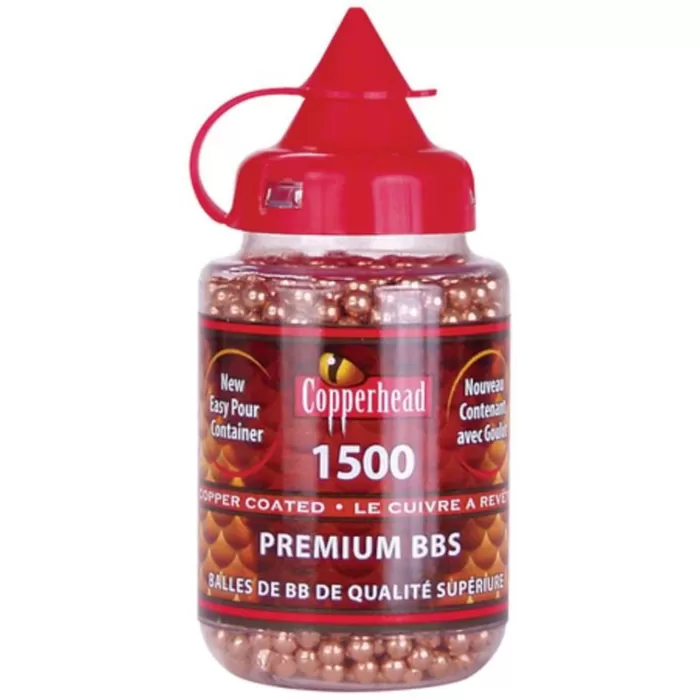 Crosman 0737 Copperhead BBs .177 BB Copper-Coated Steel 1500 Per Bottle