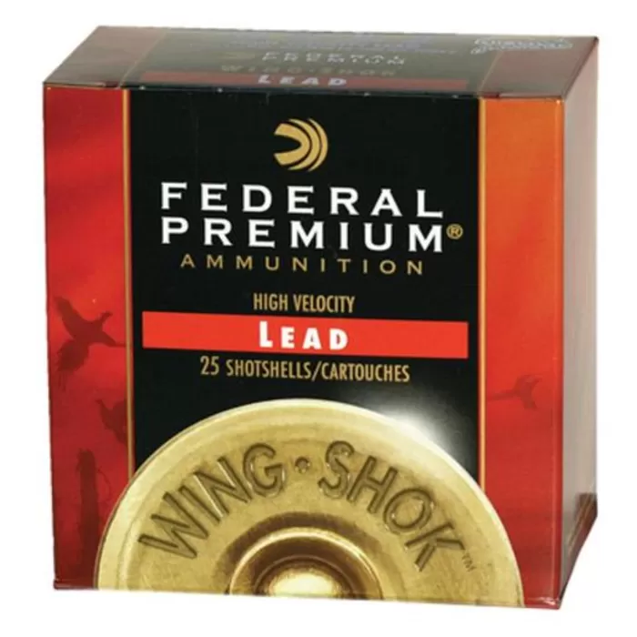 Federal Premium Wing Shok 12 Gauge 1 1/8 oz Upland High Velocity Centerfire Shotgun Ammo, 7.5 Shot, 25 Rounds, P128 7.5