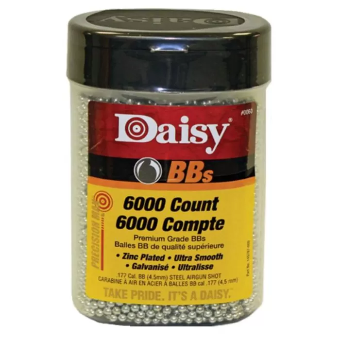 Daisy 60 PrecisionMax .177 BB Zinc-Plated Steel 6000 Per Bottle Daisy 60 PrecisionMax .177 BB Zinc-Plated Steel 6000 Per Bottle