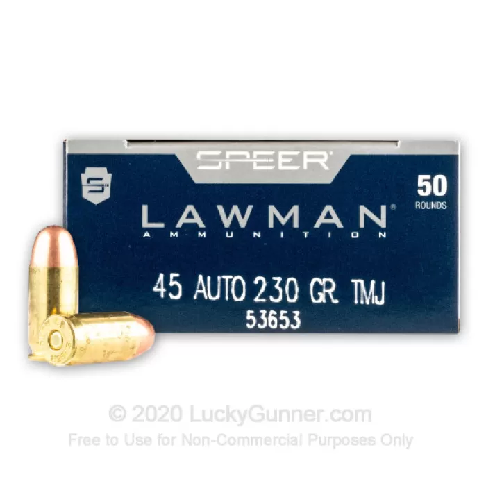 Speer Lawman 45 Auto 230Gr Tmj Ammo 1000Rd 53653 CASE