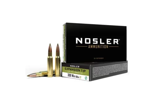 Nosler 308 Winchester 168 grain E-Tip Lead-Free Rifle Ammo, 20/Box - 40035
