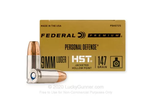 9mm - 147 Grain HST JHP - Federal Personal Defense - 200 Rounds