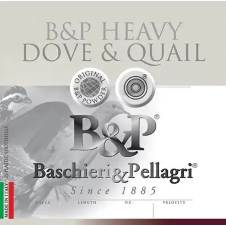 B&P Dove & Quail Shotshells- 12 ga 2-3/4 In 1-1/8 oz #8 1255 fps 25/ct