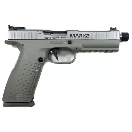 Arsenal Firearms Strike One Mark II Pistol - Silver / Stainless  9Mm  5.5" Threaded Barrel  2 X 17Rd Mags  Straight Trigger  Fiber Optic Front Sight ASS1MII-9-SL-17