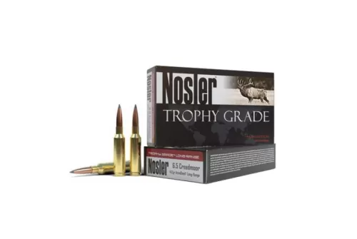Nosler Trophy Grade 6.5mm Creedmoor 142 Grain AccuBond Brass Cased Centerfire Rifle Ammo, 20 Rounds, 60105