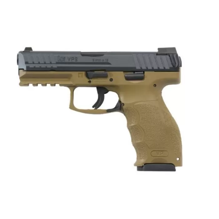 HK VP9 9mm 4.09in 15rd 3 Magazines Flat Dark Earth Semi-Auto Pistol with Night Sights (700009FDELE-A5) HK VP9 9mm 4.09in 15rd 3 Magazines Flat Dark Earth Semi-Auto Pistol with Night Sights (700009FDELE-A5)