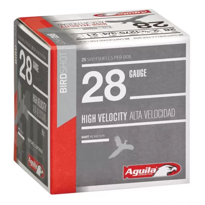 Aguila Sub-Gauge 28 Gauge 2-3/4 inches 9 Shot 3/4 oz Lead Shotshell, Birdshot, 25/Box - 1CHB2879 Aguila Sub-Gauge 28 Gauge 2-3/4 inches 9 Shot 3/4 oz Lead Shotshell, Birdshot, 25/Box - 1CHB2879