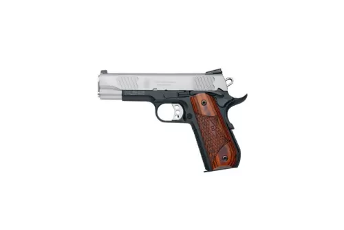 Smith & Wesson 108485 1911 E-Series 45 ACP 4.25" 8+1 Black Satin Stainless Steel Slide Round Butt Laminate Wood Grip