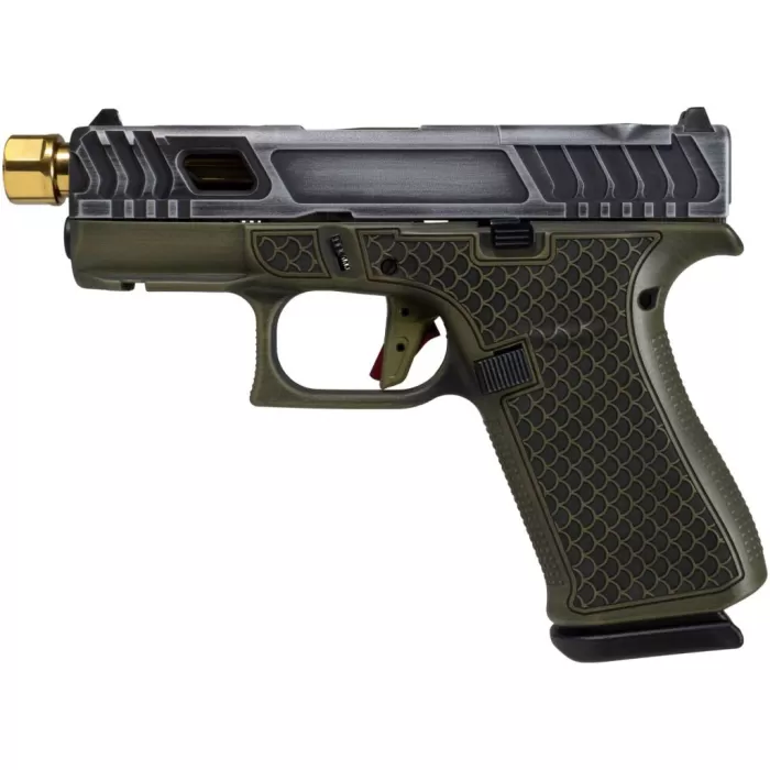 GLOCK 43X 9MM GREEN TARPON GOLD BARREL TS GLOCK 43X 9MM GREEN TARPON GOLD BARREL TS