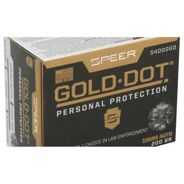 SPR GOLD DOT 10MM 200GR HP 20/200 UPC: 604544646672 SPR GOLD DOT 10MM 200GR HP 20/200 UPC: 604544646672