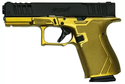 Glfa 19 Striker 9mm 4" 15 Shot Black Slide Galaxy Gold Frame