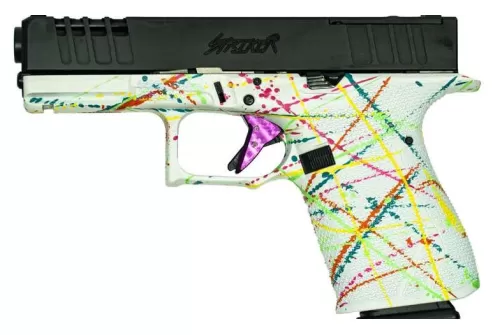 Glfa 19 Striker 9mm 4" 15 Shot Blk Slide Splatter White Frame