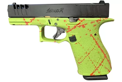 Glfa 19 Striker 9mm 4" 15 Shot Blk Slide Splater Zombie Frame