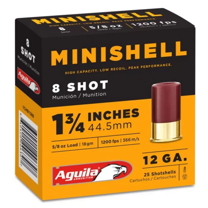 Aguila Minishell 12 GA #8 25-Rounds 1.75" Aguila Minishell 12 GA #8 25-Rounds 1.75"