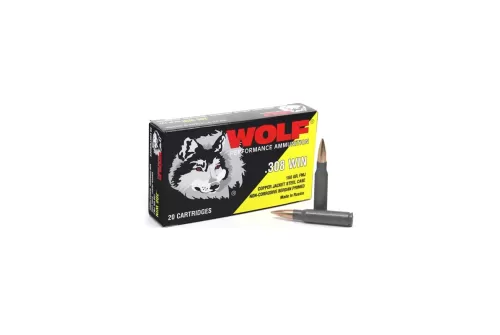 Wolf Performance 308 Winchester Ammo 150 Grain FMJ Copper Jacket Steel Case