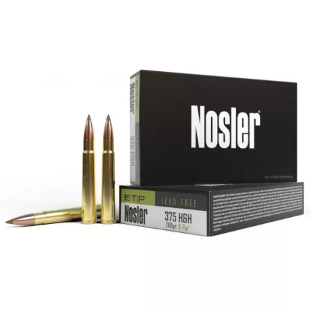 Nosler 40395 E-Tip Lead Free 375 Holland & Holland Magnum 260 Grain 20 Rounds