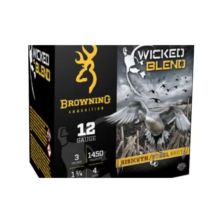 Browning Ammo B193431240 Wicked Blend 12Gauge 3.50" 1 1/2oz BB/1BI Shot 25 Per Box/10 Case