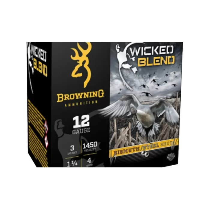 Browning Ammo B193431240 Wicked Blend 12Gauge 3.50" 1 1/2oz BB/1BI Shot 25 Per Box/10 Case