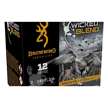 Browning Ammo B193431232 Wicked Blend 12Gauge 3" 1 1/4oz 2/4BI Shot 25 Per Box/10 Case