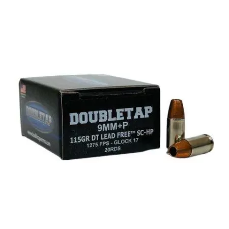 Double Tap 9mm+P 124gr DT LEAD FREE SC-HP 20rds Ammunition