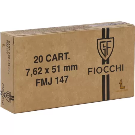 Fiocchi Range Dynamics Rifle Ammunition 7.62X51 NATO 147gr FMJ 2790 fps 20/ct