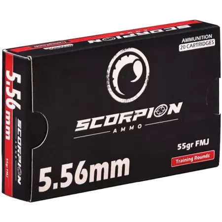 Scorpion 5.56mm Ammo 55 Grain Full Metal Jacket - 556055FMJ-T20