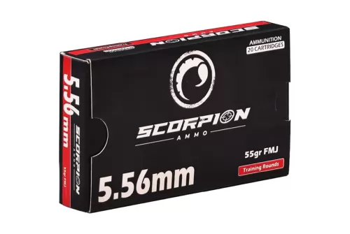 Scorpion 5.56mm Ammo 55 Grain Full Metal Jacket - 556055FMJ-T20