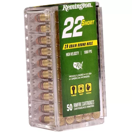 Remington 22 Short Rimfire Ammunition .22 Short 29gr CPRN 1080 fps 50/ct