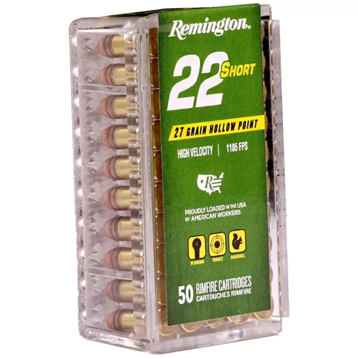 Remington 22 Short Rimfire Ammunition .22 Short 27gr CPRN 1105 fps 50/ct