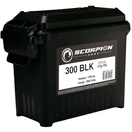 Scorpion 300 Blackout Ammo 147 Grain Full Metal Jacket Value Pack - 300B147FMJ-S200