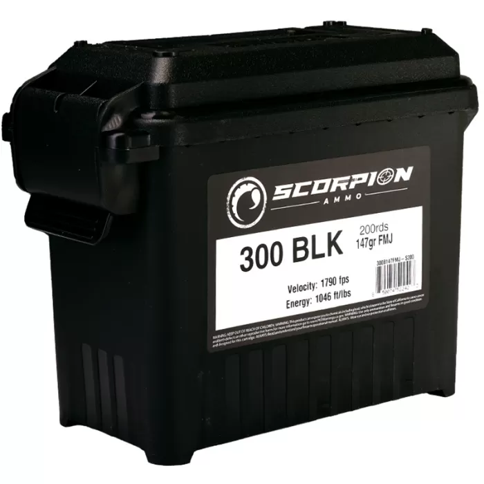 Scorpion 300 Blackout Ammo 147 Grain Full Metal Jacket Value Pack - 300B147FMJ-S200