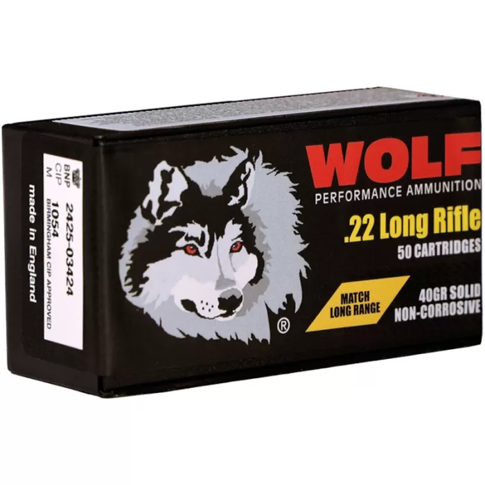 Wolf Match Long Range 22LR Ammo 40 Grain Lead Round Nose - WOLFMLR