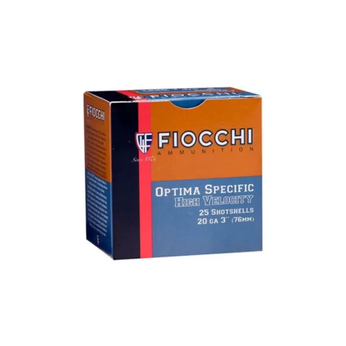 Fiocchi 20ga 2.75" 1oz #8 High Velocity Shotshell Ammunition, 25 Round Box - 20HV8