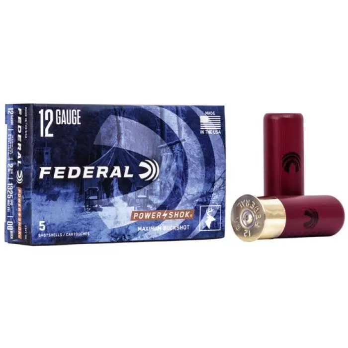 Federal Power-Shok 12 GA 00Buck-Shot 5-Rounds 2.75" Federal Power-Shok 12 GA 00Buck-Shot 5-Rounds 2.75"