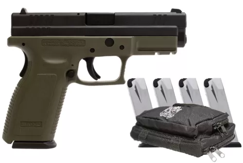 Springfield XD 9mm OD Green Frame Gear Up Package with Five Magazines