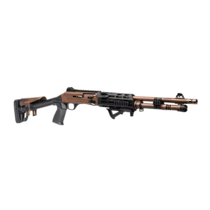 Panzer Arms PAM4NCSBRBTMFSS M4 Pro AI 12 Gauge Semi-Auto 3" 5+1 18.50" Distressed Copper Ported Barrel, Distressed Copper w/Bronze Titanium Accents Aluminum Receiver w/Picatinny Rail, Skeleton Stock