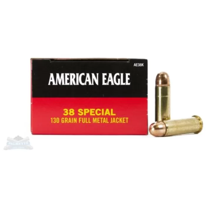 American Eagle 38 Special 130gr FMJ Ammunition 50rds - AE38K American Eagle 38 Special 130gr FMJ Ammunition 50rds - AE38K