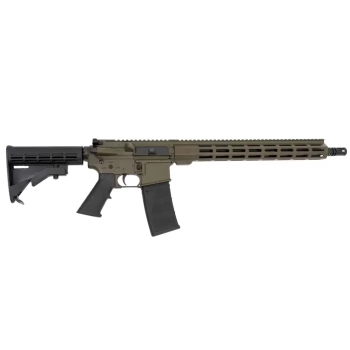 Andro Corp Industries 55616BBODG ACI-15 Bravo 5.56 NATO 30+1 16" Black Nitride Threaded Barrel, OD Green Aluminum Receiver w/Picatinny Rail, M-LOK Handguard, M4 Black Polymer Stock, Black A2 Grip