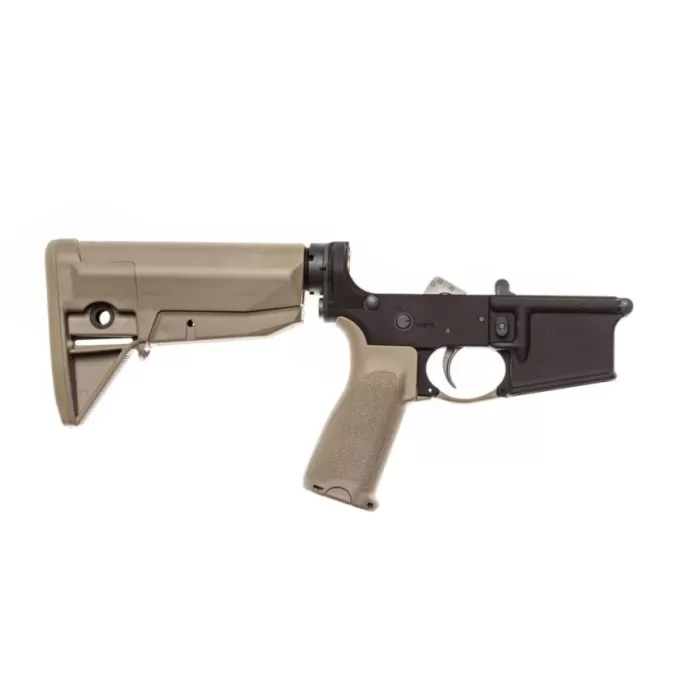Bravo Company Lower Receiver, Multi-Cal, Flat Dark Earth Stock & Pistol Grip