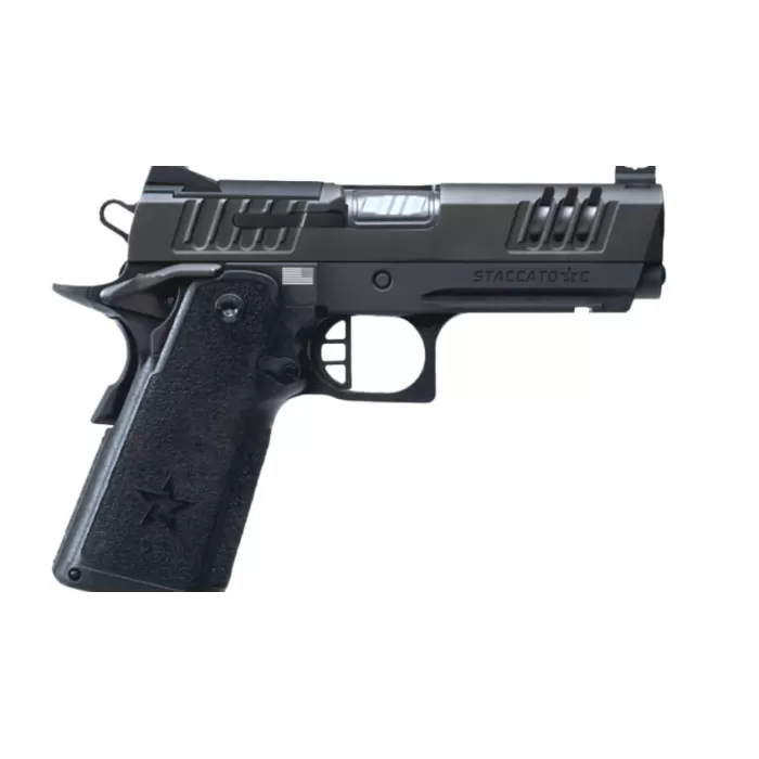 Staccato C  Carry + Duty V3 C Optic Ready Stainless Thr Bbl (Blk Al Flat Trig) w/ X-Series Serrs DLC/SS TB Frm/Fnsh 15-1501-000212-01