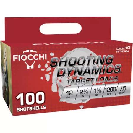 Fiocchi 12SDB187 Shooting Dynamics  12Gauge 2.75" 1 1/8oz 7.5Shot 100 Per Box/2 Case