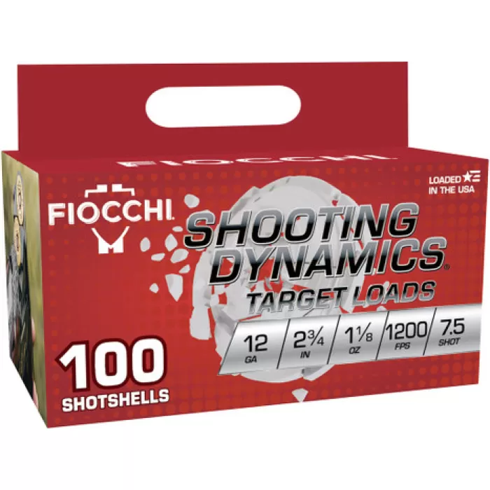 Fiocchi 12SDB187 Shooting Dynamics  12Gauge 2.75" 1 1/8oz 7.5Shot 100 Per Box/2 Case